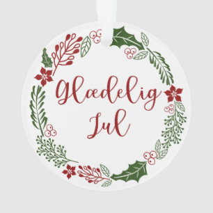 Merry Christmas Wreath danois, Glæ delig jul