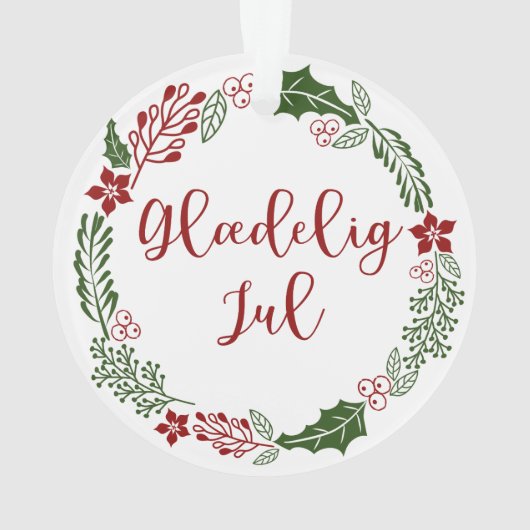 Merry Christmas Wreath danois, Glæ delig jul (dos)