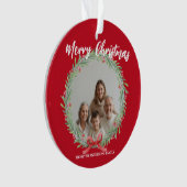 Merry Christmas Wreath Photo Personalized Family N (devant)
