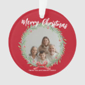 Merry Christmas Wreath Photo Personalized Family N (devant)