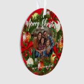 Merry Christmas Wreath Photo Personalized Family N (devant)
