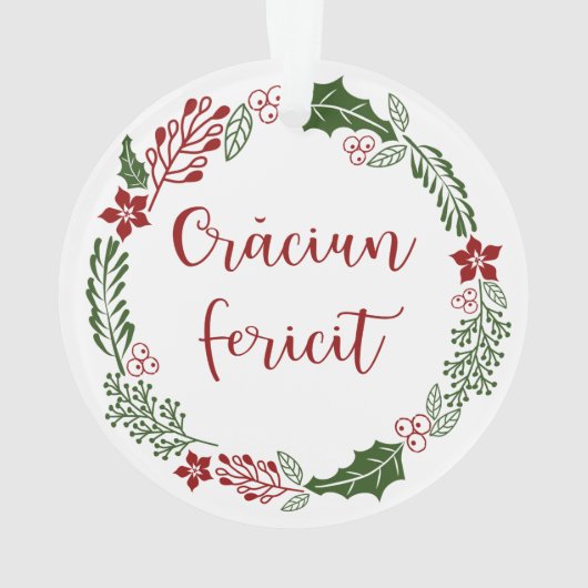 Merry Christmas Wreath roumain, Crăciun fericit (dos)