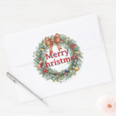 Merry Christmas wreath stickers and sealers (Enveloppe)