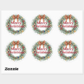 Merry Christmas wreath stickers and sealers (Feuille)