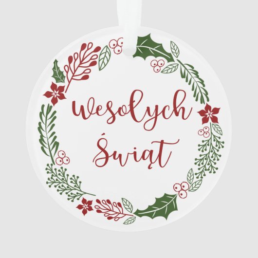 Merry Christmas Wreath, Wesołych świąt polonais (dos)