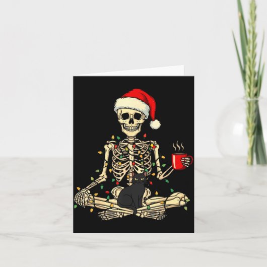 Merry Christmas Xmas Skull Skeleton Funny Matching Kaart (Voorkant)
