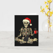 Merry Christmas Xmas Skull Skeleton Funny Matching Kaart (Gele Bloem)