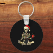 Merry Christmas Xmas Skull Skeleton Funny Matching Sleutelhanger (Voorkant)