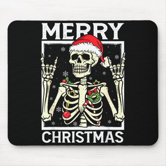 Merry Christmas Xmas Skull Skeleton Funny Men Wome Muismat (Voorkant)
