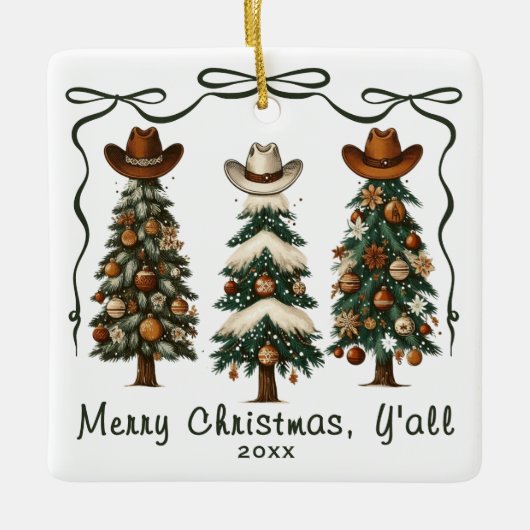 Merry Christmas Y'all Christmas Tree Ornament (Voorkant)