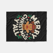 Merry Christmas Yall Gingerbread Cowboy Howdy West Fleece Deken (Voorkant (Horizontaal))