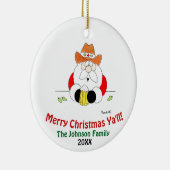 Merry Christmas Ya'll Santa Christmas Ornament (Rechts)
