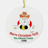 Merry Christmas Ya'll Santa Christmas Ornament (Voorkant)