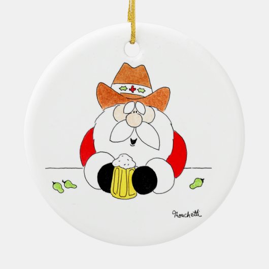 Merry Christmas Ya'll Santa Christmas Ornament (Achterkant)