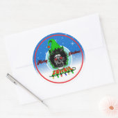 Merry Christmas Zombie Blue Circle Ronde Sticker (Envelop)
