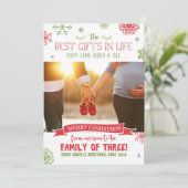 Merry Christmas zwangerschapskaart Feestdagenkaart (Staand voorkant)