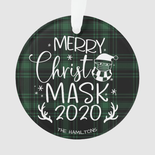 Merry ChristMask 2020 Cute Funny Covid Green (devant)