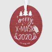 Merry ChristMask Funny 2020 Covid Pandemic Red Ornament (voorkant)