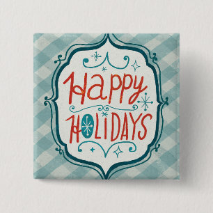 Merry Christmastime Feestdagen Vierkante Button 5,1 Cm