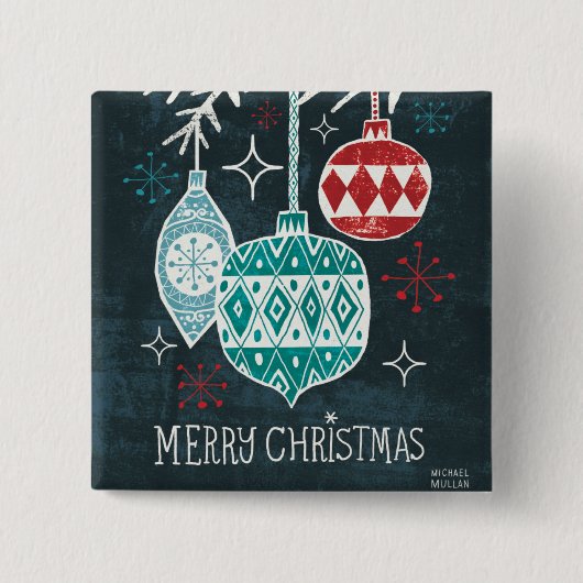 Merry Christmastime Ornaments Vierkante Button 5,1 Cm (Voorkant)