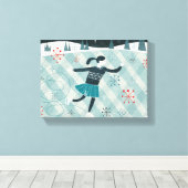 Merry Christmastime Skater Canvas Afdruk (Insitu (Houten vloer))