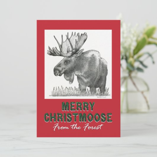 Merry Christmoose Aankondiging (Staand voorkant)