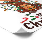 Merry Christmoose Christmas Moose Xmas Tree Lights Poster (Hoek)