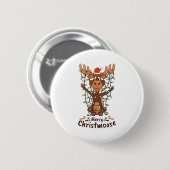 Merry Christmoose Christmas Moose Xmas Tree Lights Ronde Button 5,7 Cm (Voorkant /achterkant)