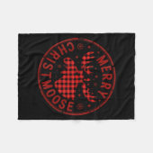 Merry Christmoose Funny Christmas Badge Moose Part Fleece Deken (Voorkant (Horizontaal))