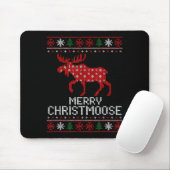 Merry Christmoose Funny Christmas Moose Sweater An Muismat (Met muis)