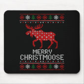Merry Christmoose Funny Christmas Moose Sweater An Muismat (Voorkant)