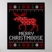 Merry Christmoose Funny Christmas Moose Sweater An Poster (Voorkant)