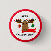 Merry Christmoose Funny Kerstmis Ronde Button 3,2 Cm (Voorkant)