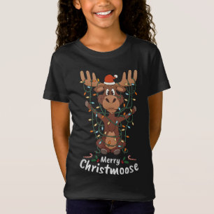 Merry Christmoose Kerstmis Mooses Xmas Light T-shirt