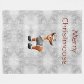 Merry Christmoose met een pet Fleece Deken (Voorkant (Horizontaal))