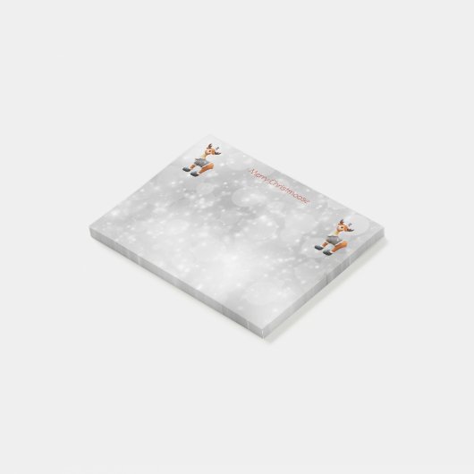 Merry Christmoose met een pet Post-it® Notes (Schuin)