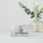 Merry Christmoose met een pet Visitekaartje (Staand voorkant)