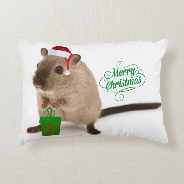 Merry Christmouse Accent Kussen (Voorkant)