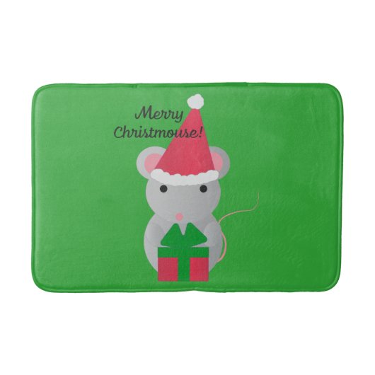 Merry Christmouse Cute Kerstmuis Badmat (Voorkant)