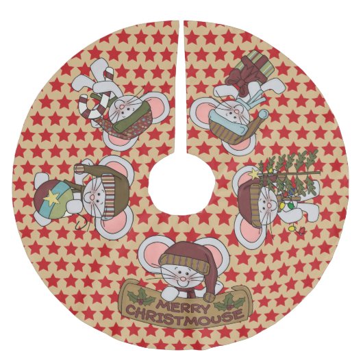 Merry Christmouse Holiday Tree Skirt Kerstboom Rok (Voorkant)