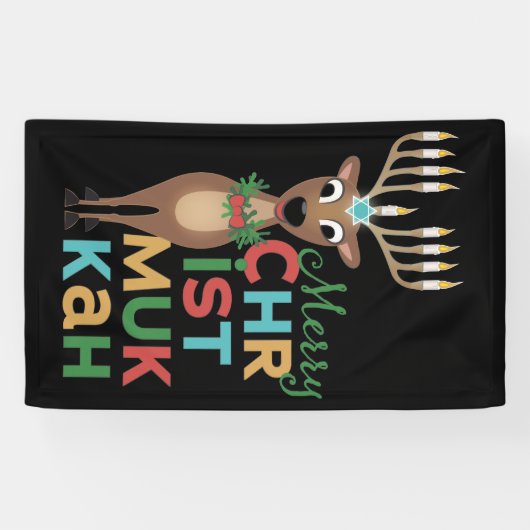 Merry Christmukkah Reindeer Spandoek (Horizontaal)