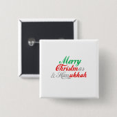MERRY CHRISTMUKKAH VIERKANTE BUTTON 5,1 CM (Voorkant /achterkant)