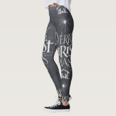 Merry Christus Mas Chalkboard Kerstkalligrafie Leggings (Links)