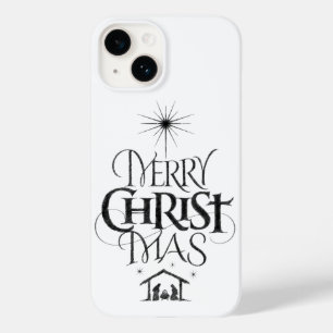 Merry Christus Mas Religieuze Kerstkalligrafie C Case-Mate iPhone 14 Hoesje
