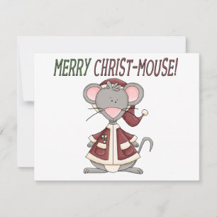 Merry Christus-Mouse T-shirts en cadeautjes Feestdagenkaart