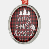 Merry ChristusMask Funny 2020 Covid Pandemic Metalen Ornament (Links)