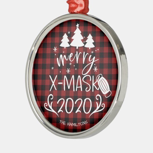 Merry ChristusMask Funny 2020 Covid Pandemic Metalen Ornament (Links)