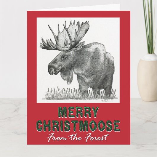 Merry ChristusMoose Kaart (Voorkant)