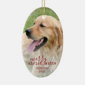 Merry ChristusMUTTS Personalized Pet Dog Funny Keramisch Ornament (Rechts)