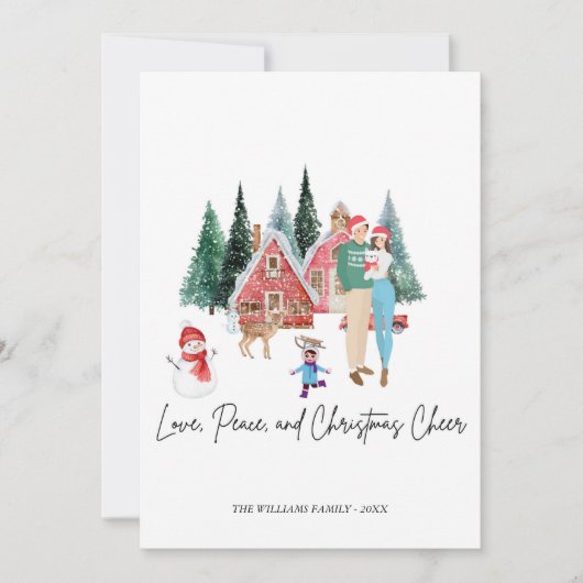 MERRY CHRITSMAS CARTE CUTE MODERNE FESTIVE (Devant)